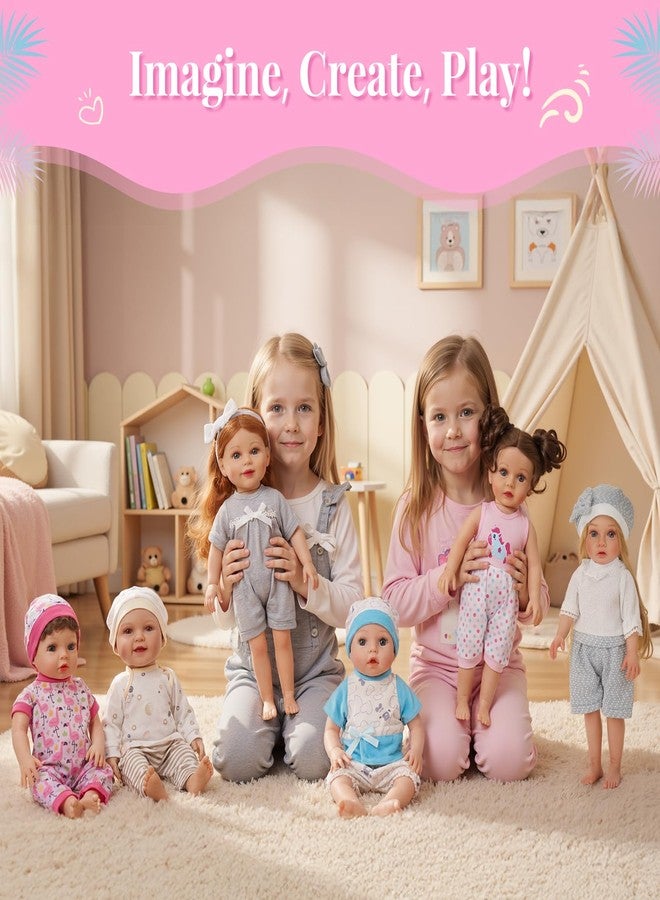 BABESIDE 6 Sets Baby Doll Clothes for 12-15 Inch Babydolls, 14 Pcs Bitty Baby Doll Clothes Set with Hat for Realistic Babydolls Accessories Girl - Image 5